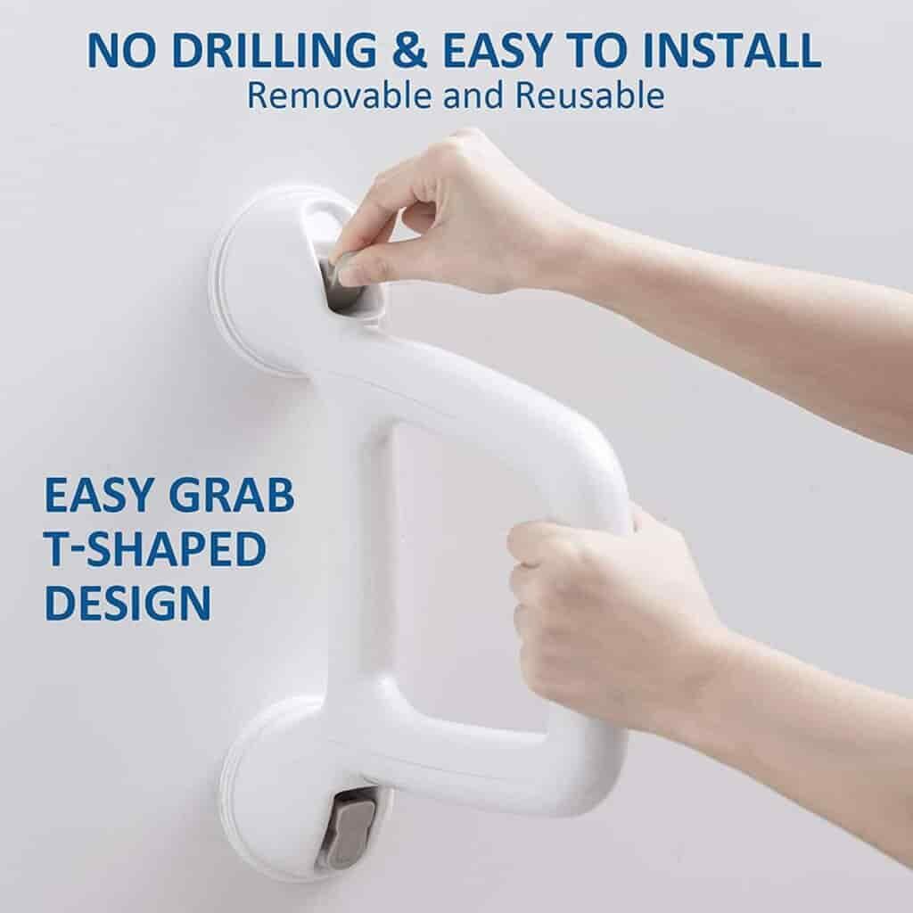 LEVERLOC Shower Safety Grab Bar Suction Cup