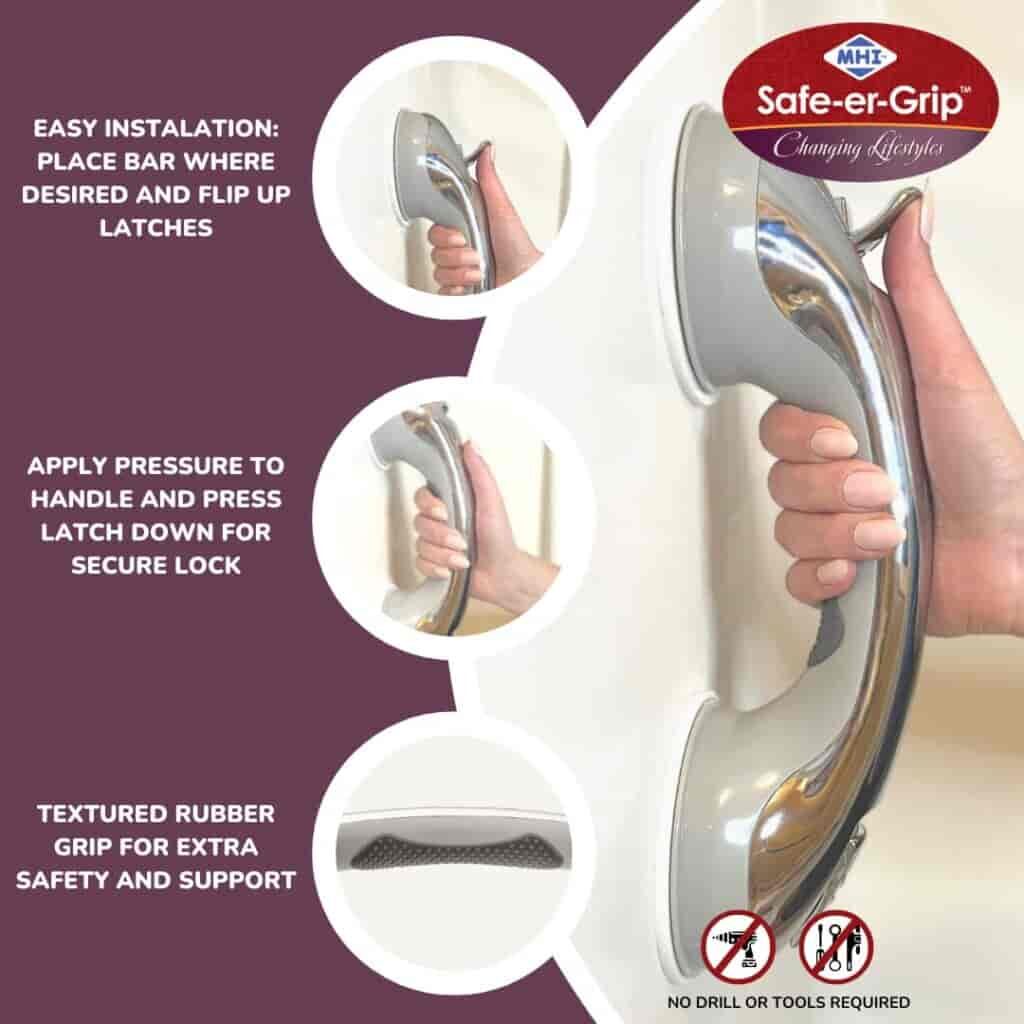 Safe-er-Grip Suction shower handle