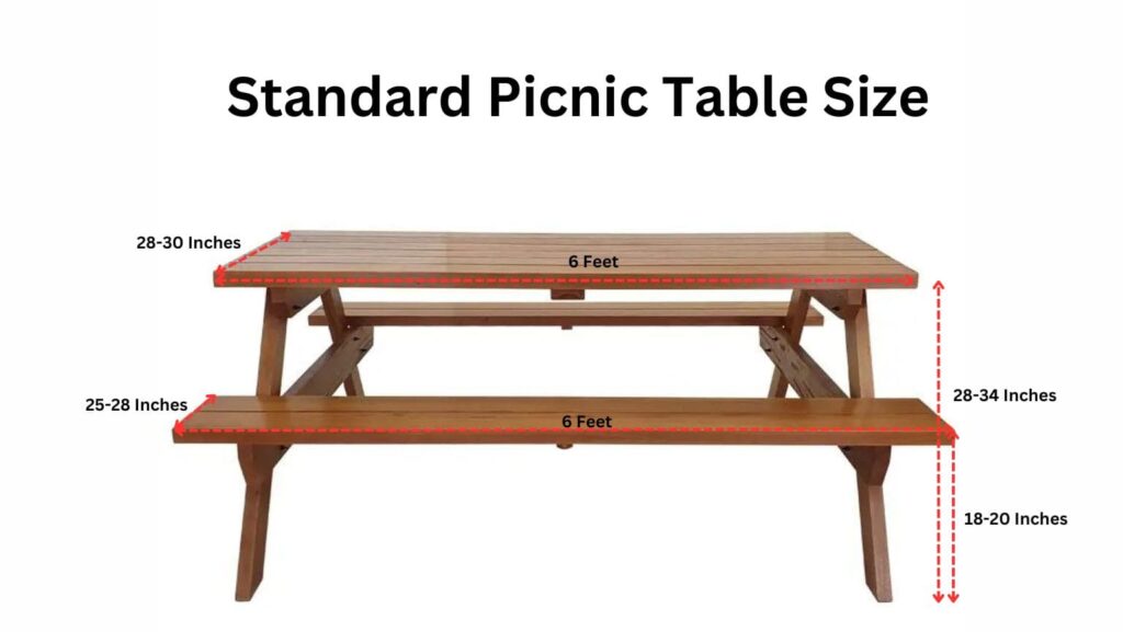 standard picnic table size and dimension